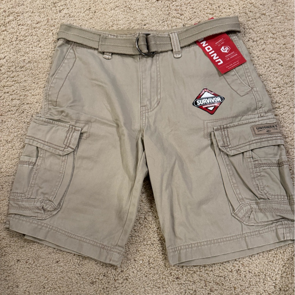 UnionBay Survivor Mens Belted Cargo Shorts